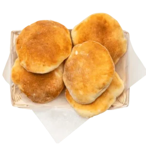 Pita Bread, a classic Mediterranean staple served warm at Aladdin Mediterranean Cuisine in Houston